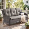 Buenhomino Outdoor Patio Couch Wicker Sofa - 3 Seater Rattan Sofa for Outside Patio Garden with Deep Seating and Olefin Cushions - 2 of 4