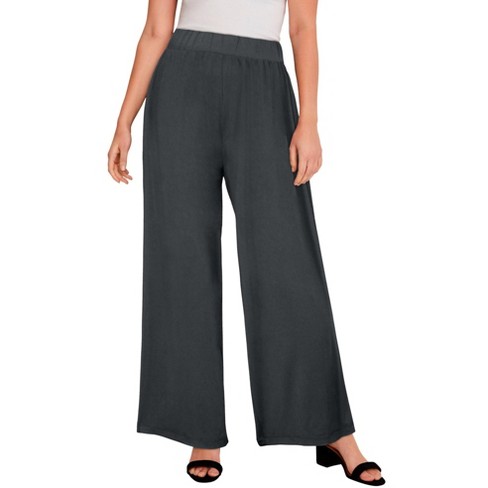 Stretch Jersey Knit Wide-Leg Pant