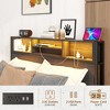 Full Size Metal Platform Bed with Storage Headboard and Charging Station for Bedroom or Apartment - 3 of 4