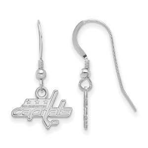 Black Bow Jewelry Sterling Silver Washington Capitals NHL Dangle Earrings - 1 of 3