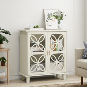 31.5'' Sideboard Buffet Cabinet with Petal Glass Doors,Modern Farmhouse Accent Cabinets for Kitchen,Dining Room,Entryway-Baofuwish - 1 of 4