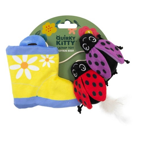 Quirky Kitty Ladybug Boot Plush Cat Toy - 3pk - Pink/red/yellow : Target