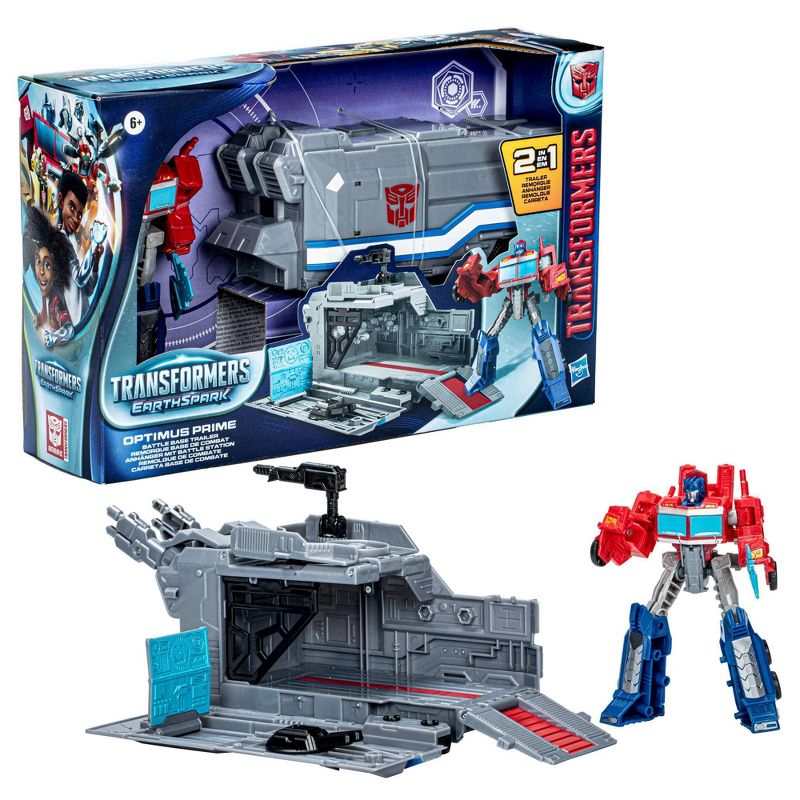 Transformers EarthSpark Optimus Prime Action Figure with Battle Base Trailer (Target Exclusive), 4 of 9