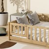 Whisen Twin Bed & Rubber Wood Floor Bed with Fence without Door, Multi - Functional Floor Bed for Kids' Sleep & Play - 3 of 4