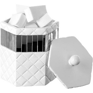 Creative Scents Quilted Mirror White Cotton Jar Holder - 1 of 4