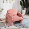 Lyngins Swivel Accent Chairs with Pillow and Armrest,Upholstered Swivel Reading Chairs,Anti-static Teddy Sofa Chairs for Bedroom,Living Room - 2 of 4