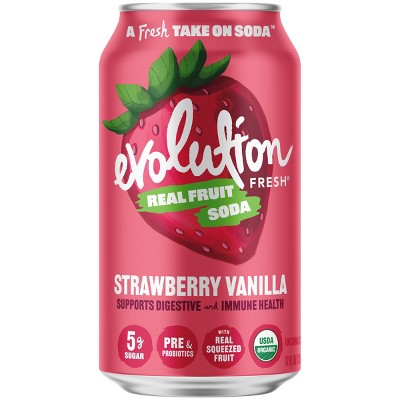 Evolution Fresh Strawberry Vanilla Real Fruit Soda - 12 fl oz