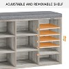 Storage Bench with Cushion - Adjustable Shoe Rack Cabinet for Entryway, Hallway, and Living Room - 4 of 4
