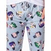 Seven Times Six Jojo's Bizarre Adventure Men's Chibi Character Adult Lounge Pajama Pants Blue - 3 of 4