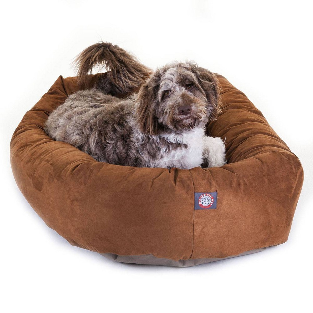 Photos - Bed & Furniture Majestic Pet Suede Bagel Pet Bed - Copper - XL 