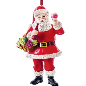 Collections Etc Wine Santa Claus Collectible Christmas Ornament - 1 of 2