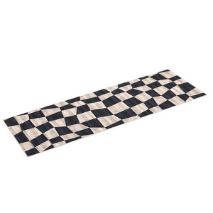 Washable Area Rugs, Modern Plaid Rugs for Living Rooms, Stain-Resistant Soft Geometric Rugs, Foldable Non-Slip Decorative Rugs - 1 of 4