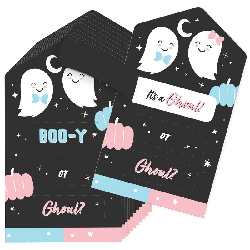 Big Dot of Happiness Girl Boo-y or Ghoul - Party Game Pickle Cards - Halloween Gender Reveal Pull Tabs - Set of 12, 1 of 6