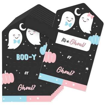 Big Dot of Happiness Girl Boo-y or Ghoul - Party Game Pickle Cards - Halloween Gender Reveal Pull Tabs - Set of 12
