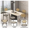 LeisureMod Euston Modern Dining Chair – Wicker Back & Velvet/Leather Seat, Perfect for Dining Rooms and Kitchens - 4 of 4