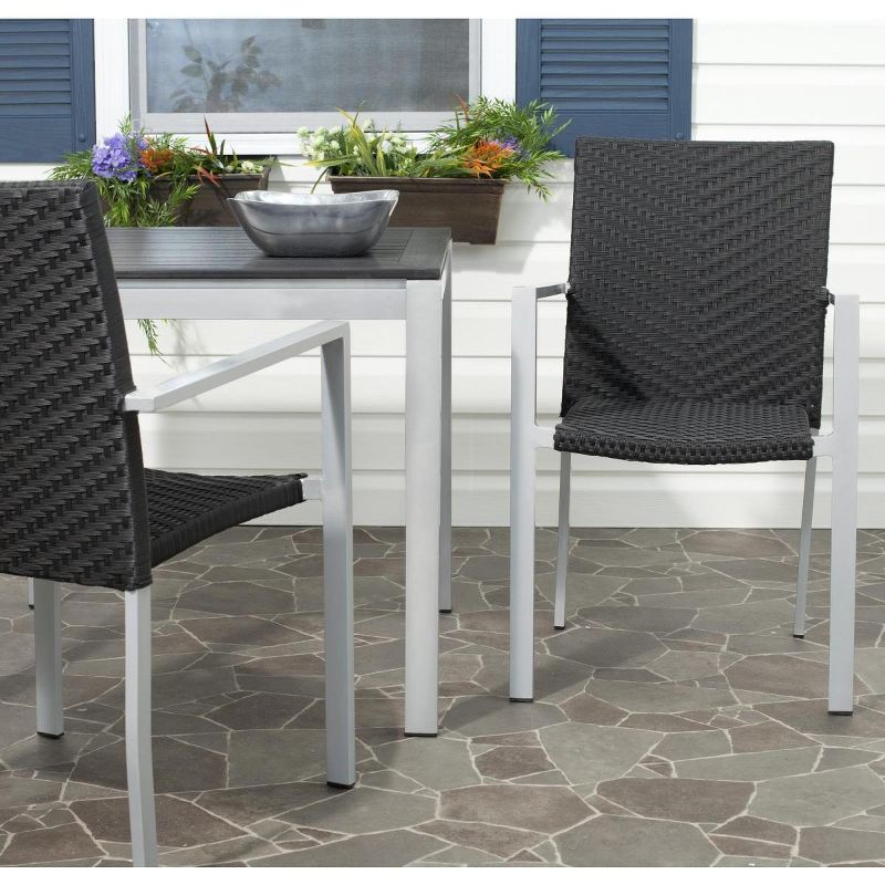 Cordova Stackable Arm Chair (Set of 2) - Black - Safavieh., 3 of 6