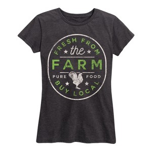 Women's - Instant Message - Fresh From the Farm Buy Local Short Sleeve Graphic T-Shirt - 1 of 4