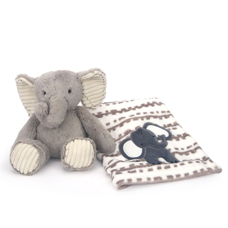 Lambs & Ivy Blanket & Plush Luxury Newborn Baby Gift Set - Gray Elephant, 3 of 9