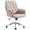 Vinsetto Modern Mid-Back Tufted Velvet Fabric Home Office Desk Chair with Adjustable Height, Swivel Adjustable Task Chair with 
Armrests, Light Gray - 4 of 4