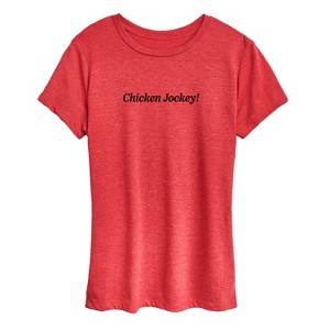 Women's - Instant Message - Chicken Jockey Gamer Short Sleeve Graphic T-Shirt - 1 of 4