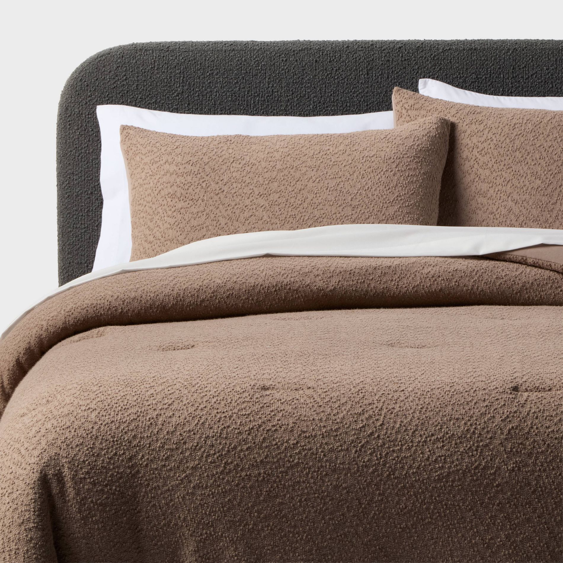 Full/Queen Boucle Comforter Set Brown - Threshold™