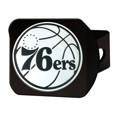 NBA Philadelphia 76ers Chrome Metal Hitch Cover - Black