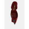 Miraya Embroidered Buckle Detail Stiletto Women Heels - 4 of 4