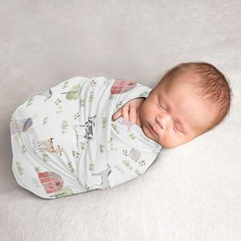 Sweet Jojo Designs Gender Neutral Swaddle Baby Blanket Farm Animals Multicolor