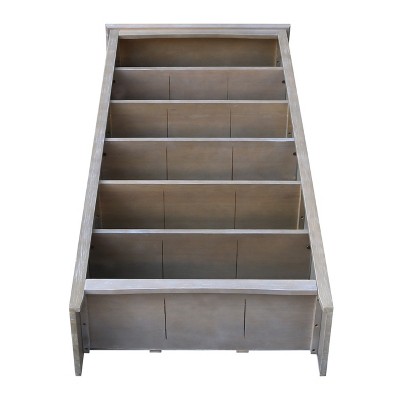 72" Gray Solid Wood Adjustable Shaker Bookcase