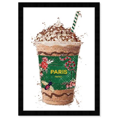 15" x 21" Fashion Coffee Kitchen Framed Wall Art Print Green - Wynwood Studio