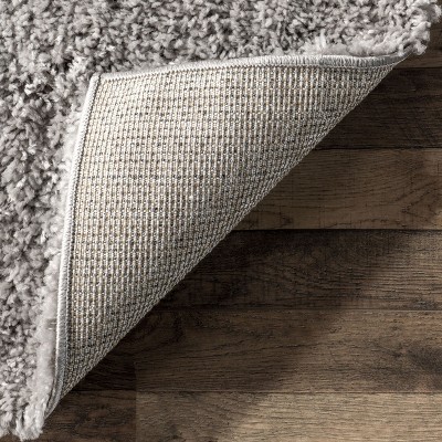 Silver Shag Runner Rug with Non-slip Backing, 2' 6" x 14'