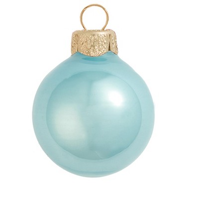 Northlight 40ct Pearl Baby Blue Ball Christmas Ornaments 1.25" (30mm)