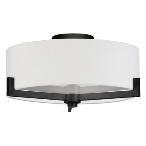 Hampton & Thyme 17" Wide 2-Light Semi Flush Mount with Fabric Shade - image 1 of 4