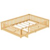 White Queen Floor Bed with Guardrails & Door for Kids - 4 of 4