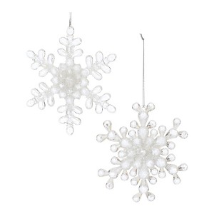 Melrose Clear Acrylic Snowflake Ornament (Set of 24) - 1 of 4