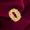 Slickblue Floral Design Golden Cubic Zirconia Vines Fashion Ring, .24 Ct Clear Round Stones - 3 of 3