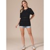 INSPIRE CHIC Women's Crew Neck Summer Casual Lightweight Short Sleeve Hollow Out Crochet Tops - 4 of 4