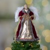 Northlight 18" Lighted Red and Gold Angel in a Dress Christmas Tree Topper - Warm White Lights - 2 of 4