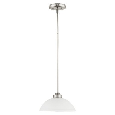 Somerset Brushed Nickel Mini Pendant with Satin Glass