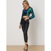 INSPIRE CHIC Women's Long Sleeve V Neck Sparkly Shiny Party Blouses - 4 of 4