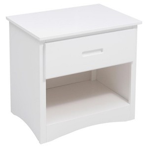 Galen 1-Drawer Transitional Wood Nightstand in White - Lexicon - 1 of 4