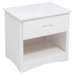 Galen 1-Drawer Transitional Wood Nightstand in White - Lexicon