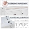 Wooden Storage Bench, Upholstered Entryway Bench with Removable Cushion, Shoe Cabinet with Hidden Storage for Entryway Bedroom Living Room - 4 of 4