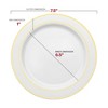Smarty Had A Party White w/ Gold Edge Rim Plastic Dinnerware Set - 120 Sets - 4 of 4