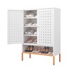 RISOKEYS Five-Layer Freestanding Metal Shoe Storage Cabinet with Doors,Organizer Shoe Storage Cabinet for Entryway,Hallway - 2 of 4