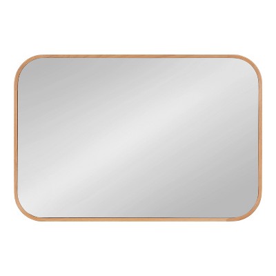 Scandinavian Inspired Natural Wood Rounded Rectangular Wall Mirror