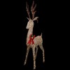 Northlight 74" LED Lighted Champagne Deer with Red Bow Outdoor Christmas Decoration - 3 of 4
