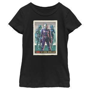Girl's Star Wars: The Mandalorian Bo-Katan Koska & Axe Card T-Shirt - 1 of 4