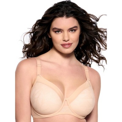 Paramour By Felina  Delightful Seamless Breathable Lace Contour Bra (warm  Neutral, 34c) : Target