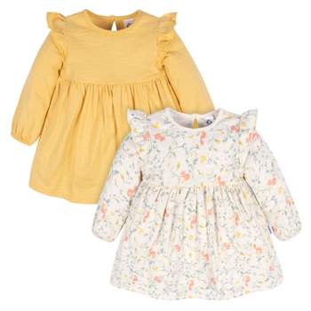 Gerber Baby & Toddler Girls Babydoll Dresses, 2-Pack